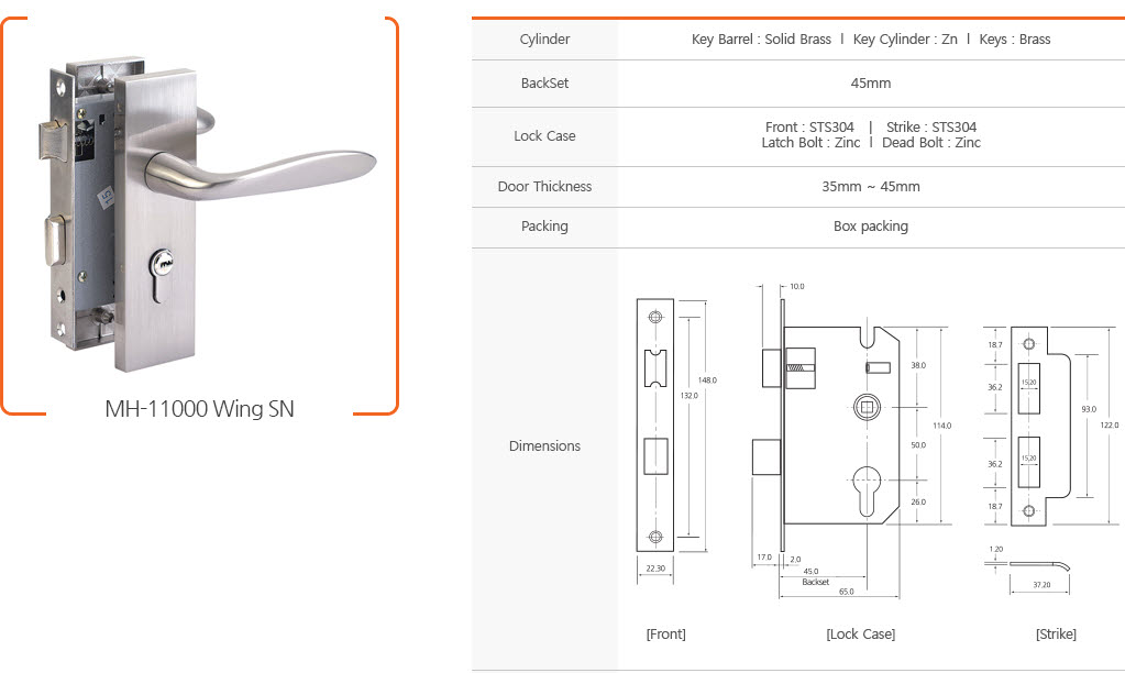 mh 11000 wing sn commercial door hinge location chart